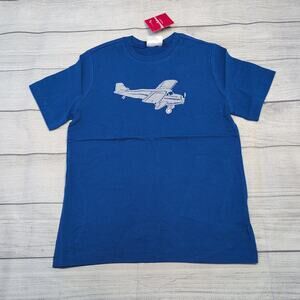 10 Hanna Andersson Blue Airplane Graphic Tee